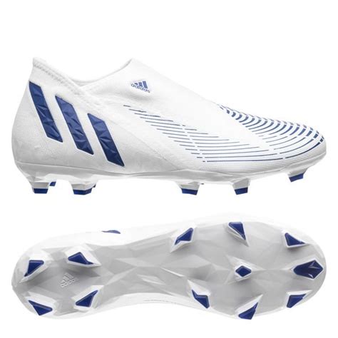 adidas predator edge .3 laceless fg diamond edge - wit/donkerblauw|adidas predator laceless football kit.